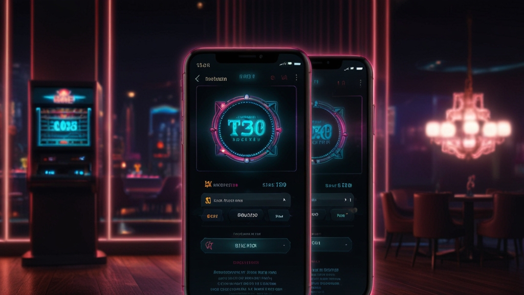 Écran de connexion sur ordinateur et mobile dans une ambiance de casino sombre